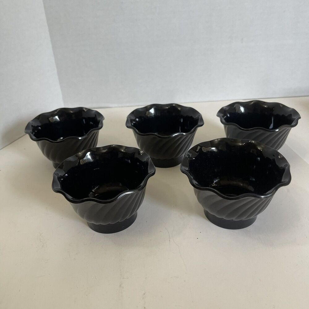 5 Wilco Black Melamine Sundae Dessert Cups #7